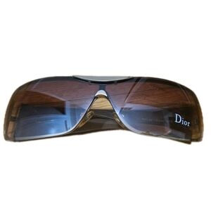 Christian Dior Women’s Sunglasses Brown Gradient Shield Wrap Oversized Logo